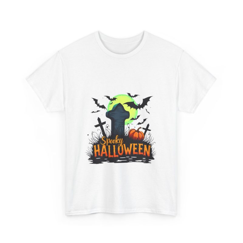 Spooky Halloween Unisex Heavy Cotton Tee - Image 3