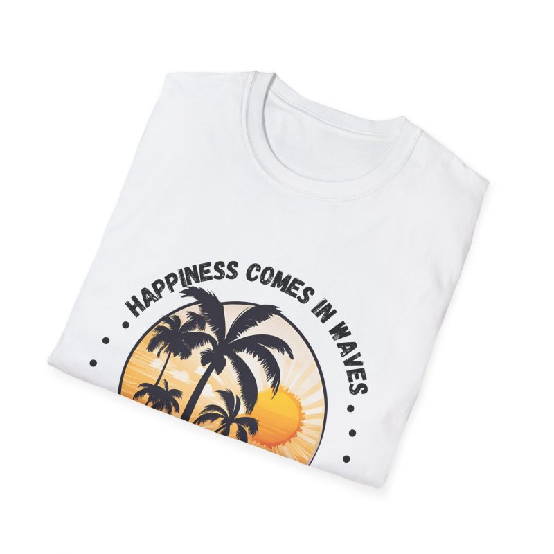 Happiness Comes in Waves Unisex Softstyle T-Shirt - Image 4