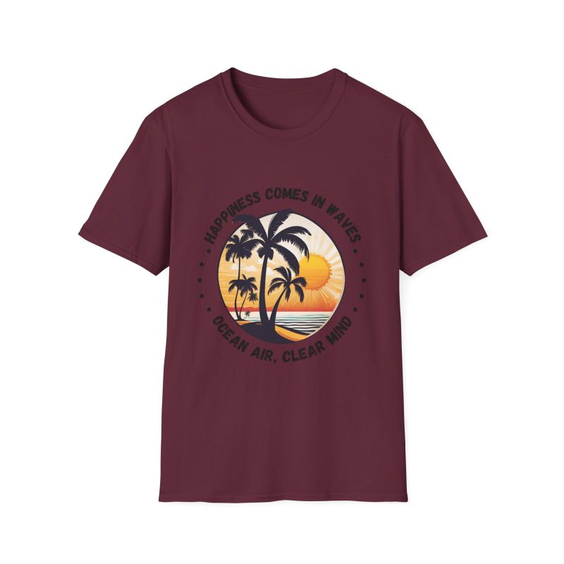 Happiness Comes in Waves Unisex Softstyle T-Shirt - Image 9